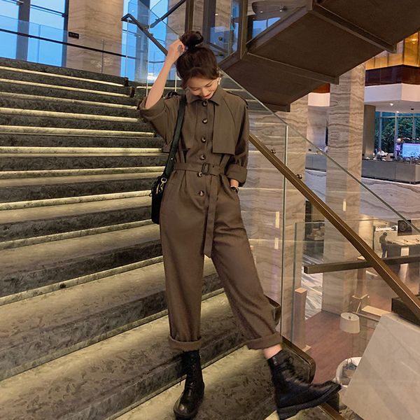 women's overalls pants spring and autumn 2020 new loose high waist casual fashion england style jumpsuit women set outfits f2928, Black;white
women's overalls pants spring and autumn 2020 new loose high waist casual fashion england style jumpsuit women set outfits f2928, Black;white