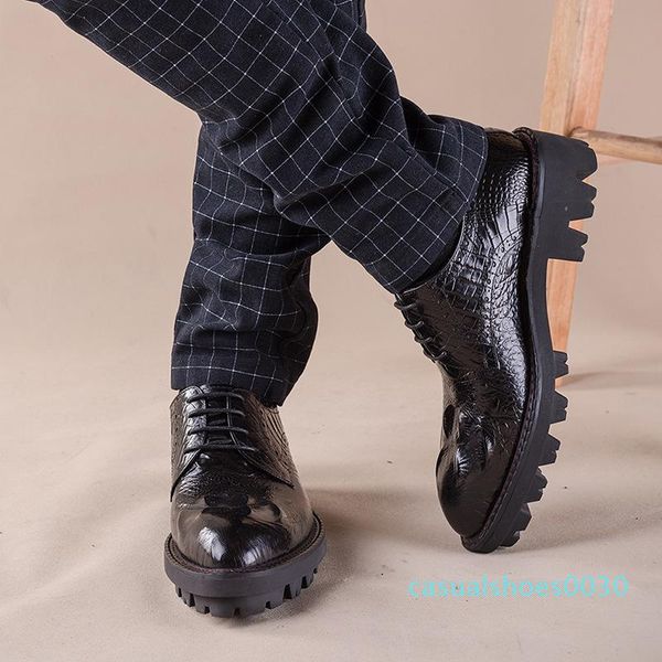 fashion2019 increase 158 thickening the bottom european version men's cowhide hairstyle normal tide crocodile grain male shoe c30, Black
fashion2019 increase 158 thickening the bottom european version men's cowhide hairstyle normal tide crocodile grain male shoe c30, Black
