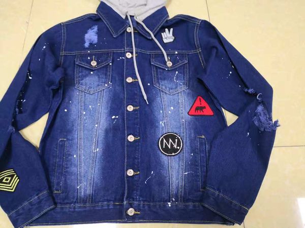 mens fashion new spring denim jackets ripped holes hiphop street casual jacket coats, Black;brown
mens fashion new spring denim jackets ripped holes hiphop street casual jacket coats, Black;brown