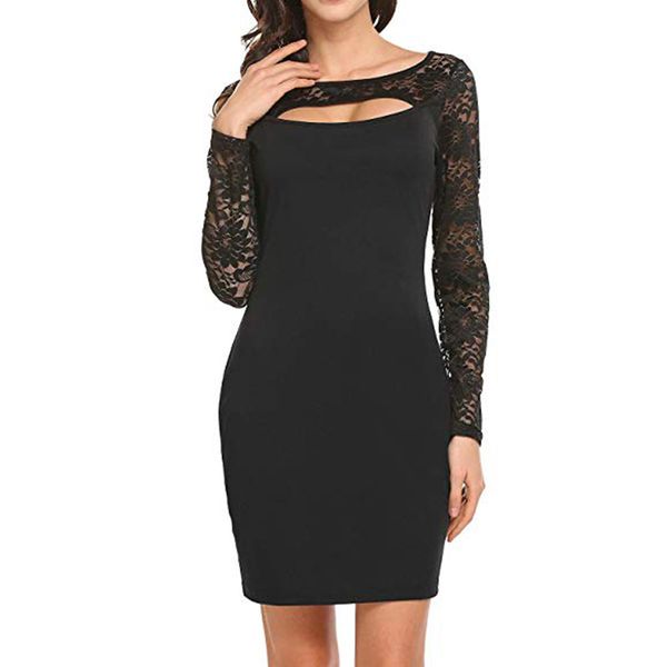 2019 women's dresses spring long sleeve cut out lace bodycon patchwork party club skinny pencil dress vestido mini dresses, Black;gray
2019 women's dresses spring long sleeve cut out lace bodycon patchwork party club skinny pencil dress vestido mini dresses, Black;gray