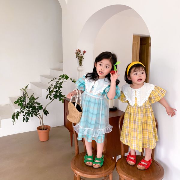 summer new arrival korean style short bubble sleeve big lace collar plaid princess dress with apron for cute sweet baby girls, Red;yellow
summer new arrival korean style short bubble sleeve big lace collar plaid princess dress with apron for cute sweet baby girls, Red;yellow