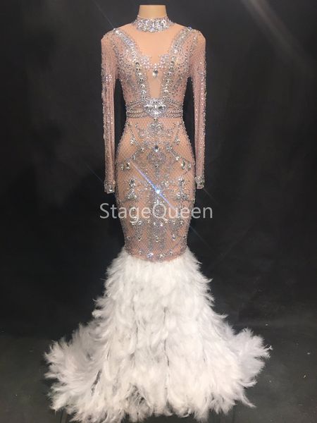 women stage sparkly crystals see through mesh feather dress birthday celebrate stones dress fringes costume dance dress ds dj outfit, Black;red
women stage sparkly crystals see through mesh feather dress birthday celebrate stones dress fringes costume dance dress ds dj outfit, Black;red