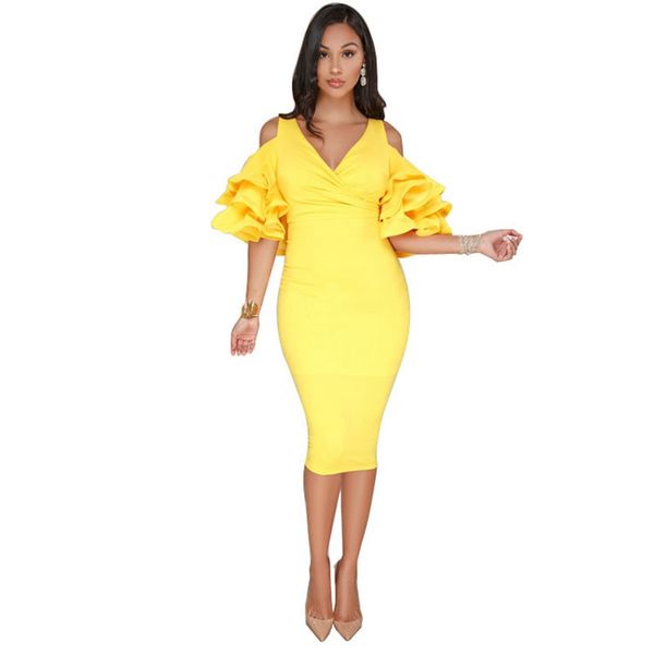 2019 summer v neck off shoulder ruffles sleeve dress back split bodycon dresses vestido de festa curto ez*, Black;gray
2019 summer v neck off shoulder ruffles sleeve dress back split bodycon dresses vestido de festa curto ez*, Black;gray