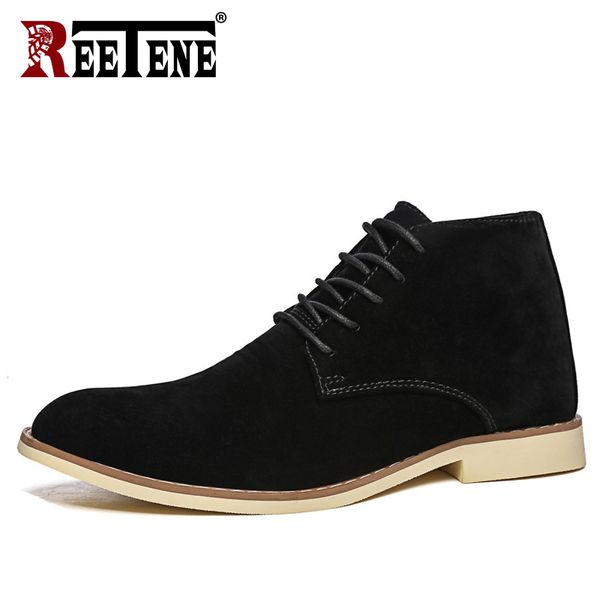 reetene 2018 new casual men boots suede men ankle boots fashion flock high shoes lace up men's size 38-46, Black
reetene 2018 new casual men boots suede men ankle boots fashion flock high shoes lace up men's size 38-46, Black