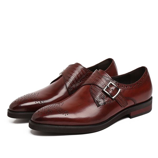 men's leather shoes formal wear leather oxfords men's buckle fashion wedding shoes work shoes chaussure homme, Black
men's leather shoes formal wear leather oxfords men's buckle fashion wedding shoes work shoes chaussure homme, Black