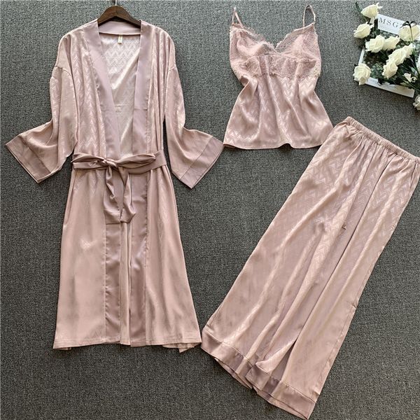 women's sleepwear smmoloa v neck spring autumn silk pajamas for woman women lace set three-piece suit, Black;red
women's sleepwear smmoloa v neck spring autumn silk pajamas for woman women lace set three-piece suit, Black;red