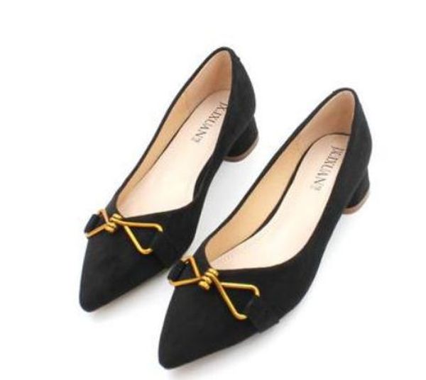 2019 women's shoes in spring and autumn with new style middle heel coarse heel pointed end suede#48, Black
2019 women's shoes in spring and autumn with new style middle heel coarse heel pointed end suede#48, Black