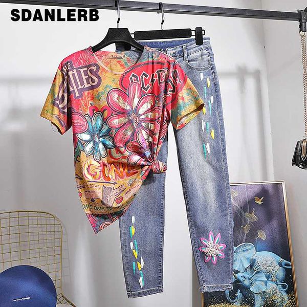 twopiece sets for women t-shirt jeans suit female 2020 summer fashion bronze vintage t-shirt + jeans pants two-piece set, White
twopiece sets for women t-shirt jeans suit female 2020 summer fashion bronze vintage t-shirt + jeans pants two-piece set, White