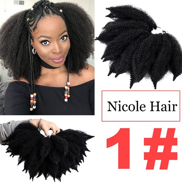 nicole 8 inch crochet marley braids black brown bug color hair soft afro twist synthetic braiding hair extensions high temperature fiber 
nicole 8 inch crochet marley braids black brown bug color hair soft afro twist synthetic braiding hair extensions high temperature fiber