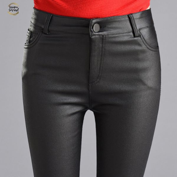 thin women velvet pu leather pants 2019 autumn winter female elastic stretch skinny tight faux leather pencil pants trouser, Black;white
thin women velvet pu leather pants 2019 autumn winter female elastic stretch skinny tight faux leather pencil pants trouser, Black;white