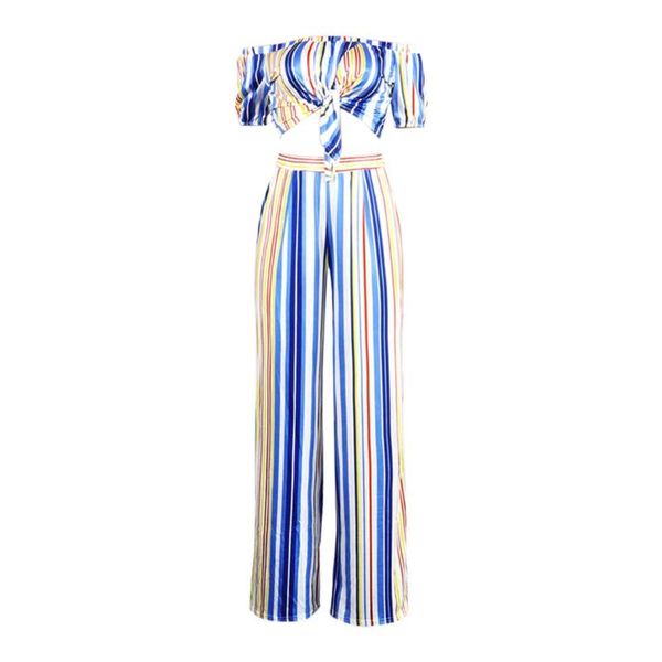 2pcs/set women off shoulder stripe short sleeve pullovers crop high waist loose pants wide-leg trousers, Gray
2pcs/set women off shoulder stripe short sleeve pullovers crop high waist loose pants wide-leg trousers, Gray