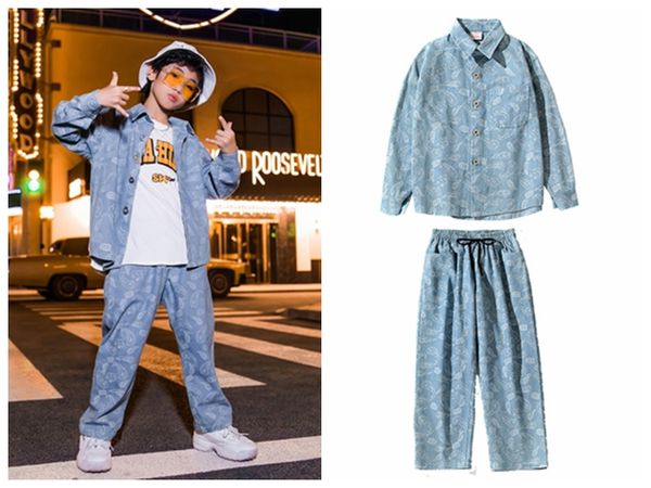 cashew flower cotton denim shirts pants suit hip-hop costume boys and girls street dance set fall winter cool kids clothing set, White
cashew flower cotton denim shirts pants suit hip-hop costume boys and girls street dance set fall winter cool kids clothing set, White