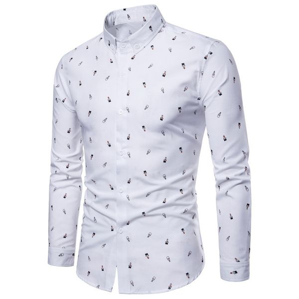 new arrival spring and autumn men's fashion personality cartoon print shirt long sleeve slim fit dress shirt men size 3xl, White;black
new arrival spring and autumn men's fashion personality cartoon print shirt long sleeve slim fit dress shirt men size 3xl, White;black
