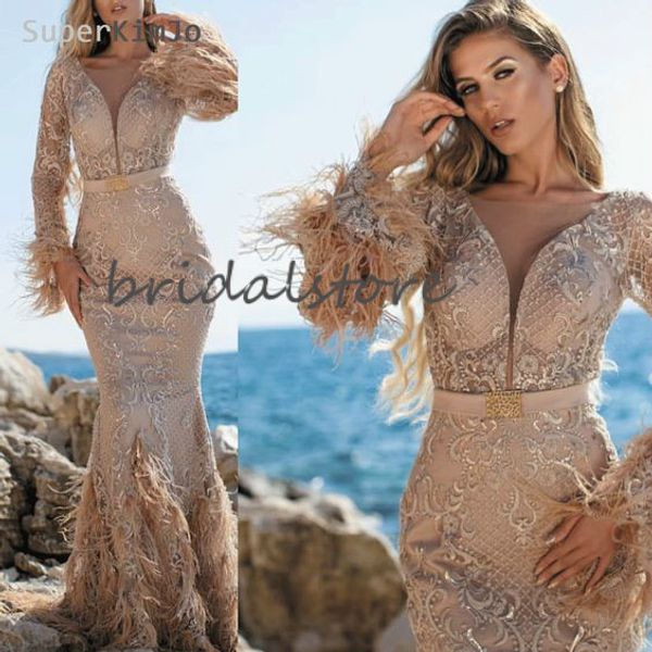 expensive champagne mermaid prom dresses with feather sleeves long formal evening gowns lace full length robes de caftan abaya dubai skirts, Black
expensive champagne mermaid prom dresses with feather sleeves long formal evening gowns lace full length robes de caftan abaya dubai skirts, Black
