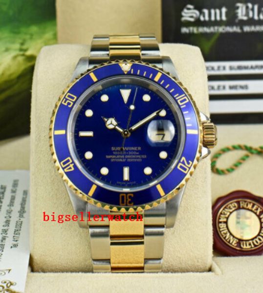 0mm Mens Mechanical Movement 2813 Watch Men Sapphire Blue Ceramic Bezel Superlative Date 16613 Sub Gold Steel Sport Watches