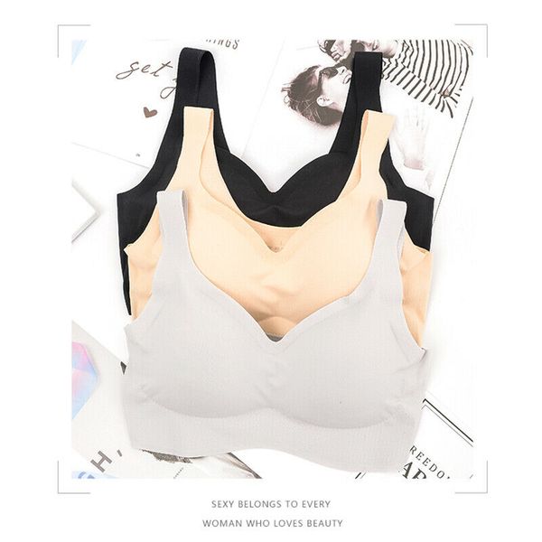 women new summer ice seamless bras tanks padded removable one piece soft stretch vest bra lady underwear intimates female tank, Black;white
women new summer ice seamless bras tanks padded removable one piece soft stretch vest bra lady underwear intimates female tank, Black;white