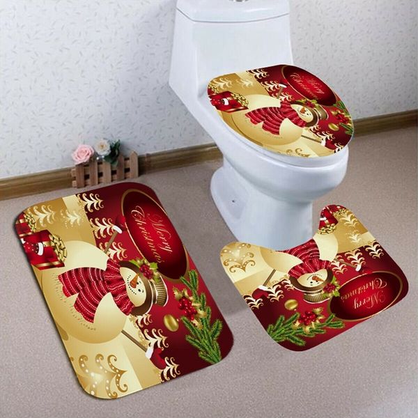 3pcs christmas snowman bathroom anti-slip carpet set rug toilet cover other bath toilet supplies
3pcs christmas snowman bathroom anti-slip carpet set rug toilet cover other bath toilet supplies