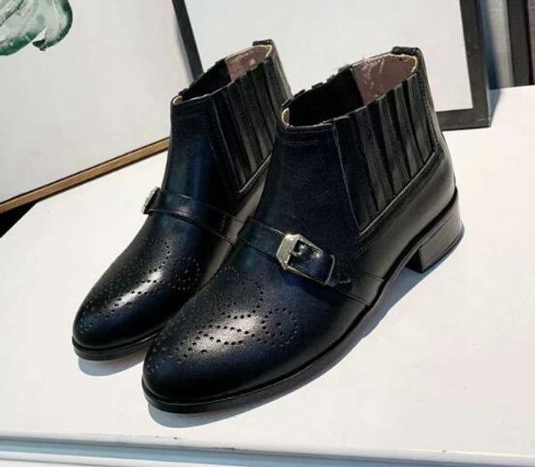 luxury new womens platform ankle boots,lady bloch martin square heel princess winter snow boot size 35-41, Black