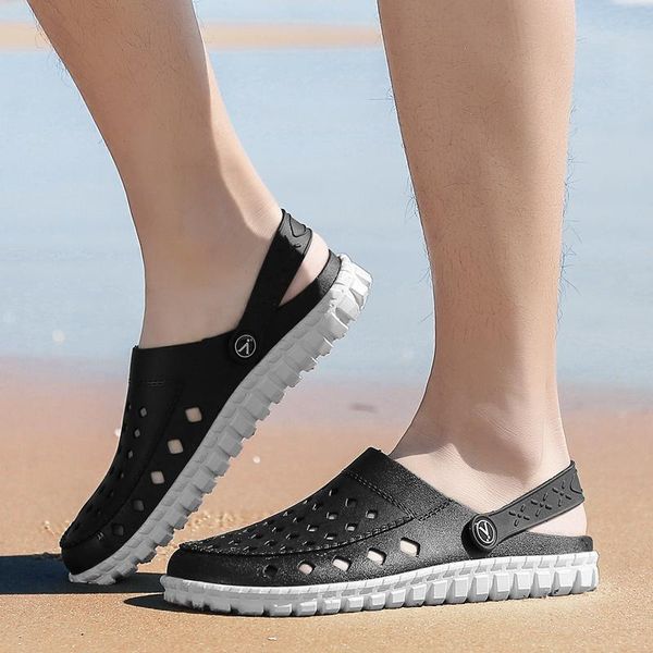 men's shoes sandals and slippers summer air breathable beach shoes outdoor wear personalized non-slip hole shoes garden sandals, Black
men's shoes sandals and slippers summer air breathable beach shoes outdoor wear personalized non-slip hole shoes garden sandals, Black