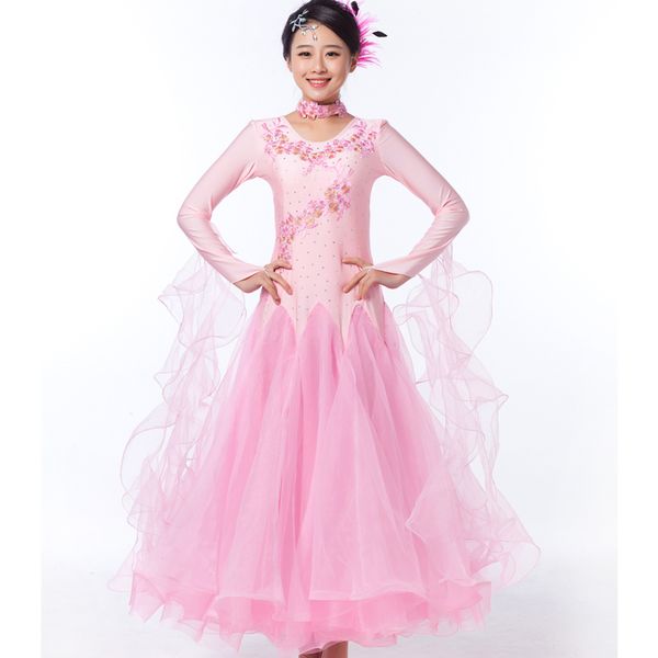 women modern dance dress national standard ballroom dress waltz practice square dance social performance, Black;red
women modern dance dress national standard ballroom dress waltz practice square dance social performance, Black;red