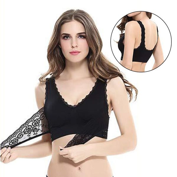 bras -3xl women underwear lingerie lace solid color cross side buckle wireless push up breathable sleep sports bra, Red;black
bras -3xl women underwear lingerie lace solid color cross side buckle wireless push up breathable sleep sports bra, Red;black