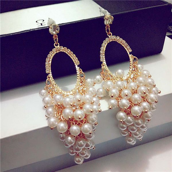korean temperament long pearl tassel personality multi-storey korean fashion exaggerated pendant drop earrings, Golden
korean temperament long pearl tassel personality multi-storey korean fashion exaggerated pendant drop earrings, Golden