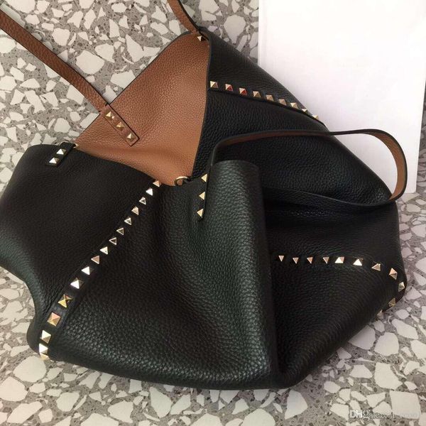 soft leather fashion bags handbags women 33cm rock studs rivets genuine leather shopping bags woman shoulder bag ing
soft leather fashion bags handbags women 33cm rock studs rivets genuine leather shopping bags woman shoulder bag ing