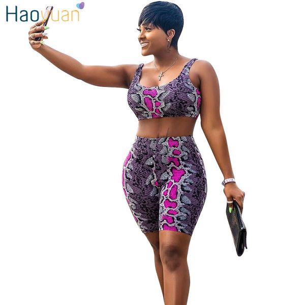 haoyuan snake print 2 piece outfits for women tracksuit summer crop biker shorts sweat suit club two pcs matching sets, White
haoyuan snake print 2 piece outfits for women tracksuit summer crop biker shorts sweat suit club two pcs matching sets, White