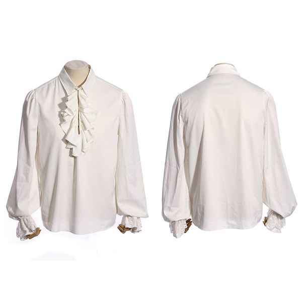 gothic men single button long sleeve white shirts steampunk ruffles tuxedo shirt classic long sleeve cotton shirt, White;black
gothic men single button long sleeve white shirts steampunk ruffles tuxedo shirt classic long sleeve cotton shirt, White;black
