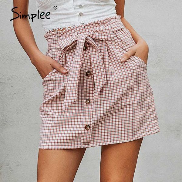 simplee bow tie plaid women short skirt summer streetwear office ladies mini skirt elegant button casual female summer, Black
simplee bow tie plaid women short skirt summer streetwear office ladies mini skirt elegant button casual female summer, Black