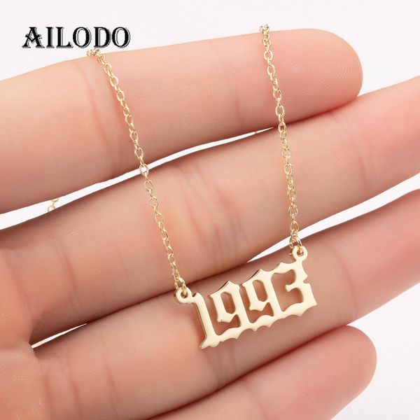 ailodo stainless steel year number necklaces pendants for women men gold silver color long chain female necklace fashion jewelry
ailodo stainless steel year number necklaces pendants for women men gold silver color long chain female necklace fashion jewelry