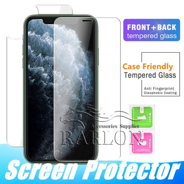 front and back rear tempered glass for new iphone 11 pro max xr xs max x 8 plus screen protector protective film transparent without package
front and back rear tempered glass for new iphone 11 pro max xr xs max x 8 plus screen protector protective film transparent without package