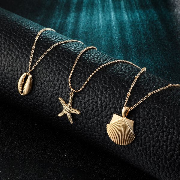 women gold multi-layer starfish shell scallop pendant boho necklace jewelry popular in summer, Golden;silver
women gold multi-layer starfish shell scallop pendant boho necklace jewelry popular in summer, Golden;silver