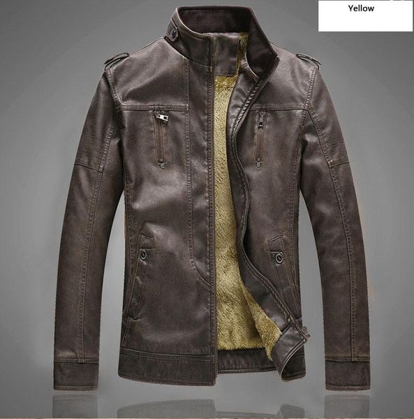 men's leather retro washed pu plus velvet fashion leather outerwear men's leather jacket brand motorcycle jackets, Black
men's leather retro washed pu plus velvet fashion leather outerwear men's leather jacket brand motorcycle jackets, Black