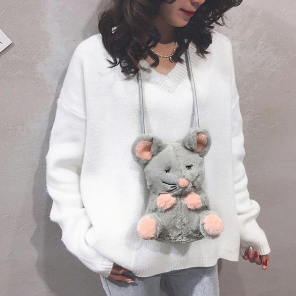 cute fluffy fur pompoms chain bag women cartoon mouse sling shoulder plush crossbody shoulder bags for children's birthday gift
cute fluffy fur pompoms chain bag women cartoon mouse sling shoulder plush crossbody shoulder bags for children's birthday gift