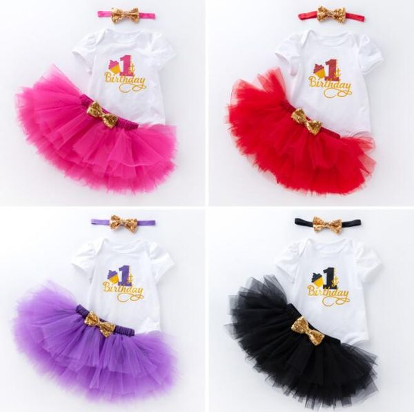 11 styles baby girl birthday short sleeve outfits rompers+tutus skirts+sequin headband 3pcs set infant party dress up 1st 2nd year by0772, White
11 styles baby girl birthday short sleeve outfits rompers+tutus skirts+sequin headband 3pcs set infant party dress up 1st 2nd year by0772, White