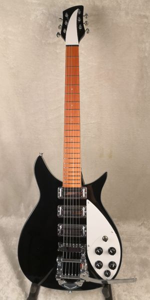 r325 6 string black electric guitar bigs tremolo, gloss paint fingerboard, 5 degree angle headstock
r325 6 string black electric guitar bigs tremolo, gloss paint fingerboard, 5 degree angle headstock