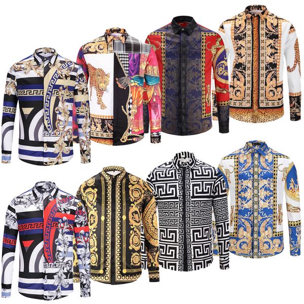 New Men's Casual Shirts Medusa Gold Floral Print Mens Dress Shirt Patterns Slim Fit Shirts Men Fashion Business Shirts Clothing
New Men's Casual Shirts Medusa Gold Floral Print Mens Dress Shirt Patterns Slim Fit Shirts Men Fashion Business Shirts Clothing