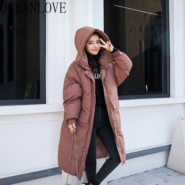 oceanlove korean long parkas solid zipper hooded warm winter coat thick fashion 2019 casual vintage pockets jacket female 12998, Tan;black
oceanlove korean long parkas solid zipper hooded warm winter coat thick fashion 2019 casual vintage pockets jacket female 12998, Tan;black