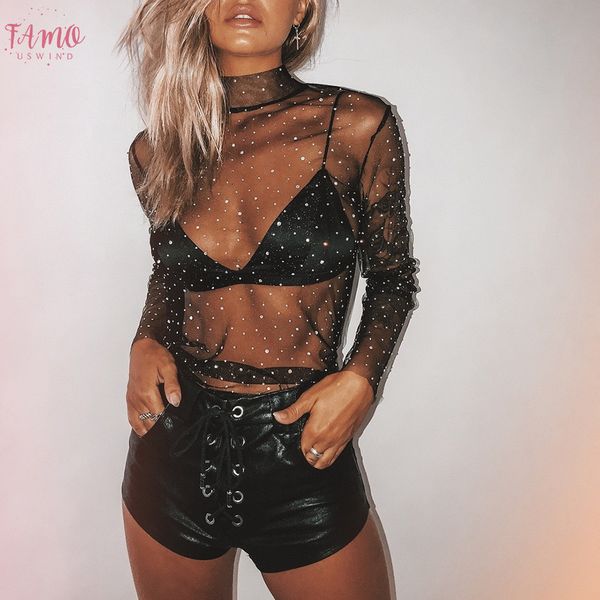 женщины сетки top sexy sheer t shirt прозрачные верхние части водолазка see through одежда летний женский костюм новый, White
женщины сетки top sexy sheer t shirt прозрачные верхние части водолазка see through одежда летний женский костюм новый, White