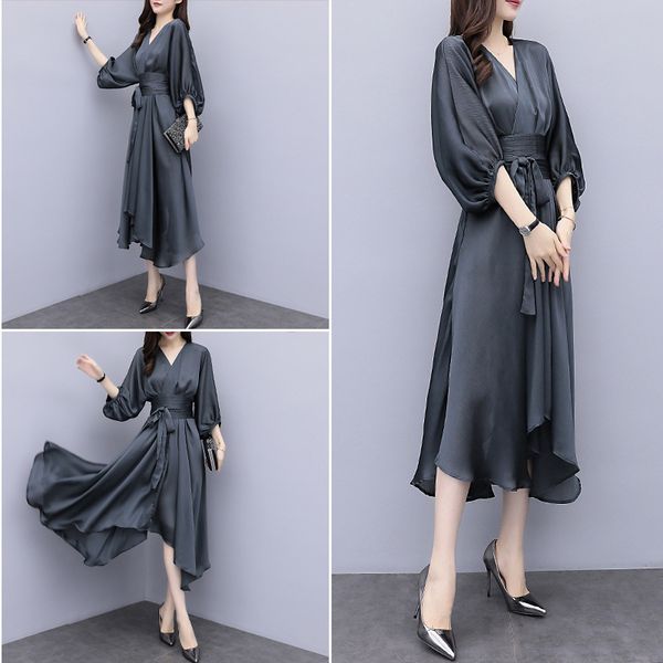 dress 2019 new women spring and autumn french retro over the knee popular fairy v-neck long irregular skirt, Black;pink
dress 2019 new women spring and autumn french retro over the knee popular fairy v-neck long irregular skirt, Black;pink