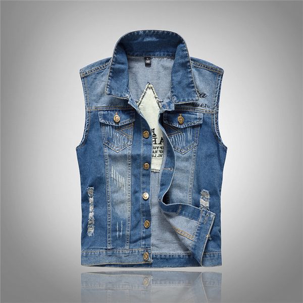 2019 high-grade brand vest male sleeveless cotton soft comfortable jackets hole jeans waistcoat 80s vintage men's denim 6xl, Black;white
2019 high-grade brand vest male sleeveless cotton soft comfortable jackets hole jeans waistcoat 80s vintage men's denim 6xl, Black;white