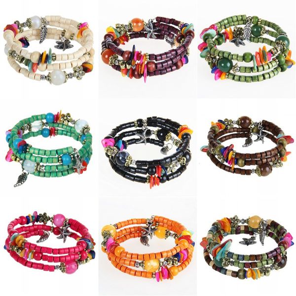ethnic style retro wooden beads bracelet alloy shell starfish leaf pendant cahrm bracelets for women wholesale, Golden;silver
ethnic style retro wooden beads bracelet alloy shell starfish leaf pendant cahrm bracelets for women wholesale, Golden;silver