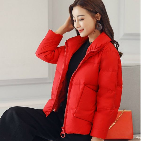 causal stand collar warm winter jacket women 2018 new down parkas cotton padded jacket girls slim thick short female coat, Black 
causal stand collar warm winter jacket women 2018 new down parkas cotton padded jacket girls slim thick short female coat, Black