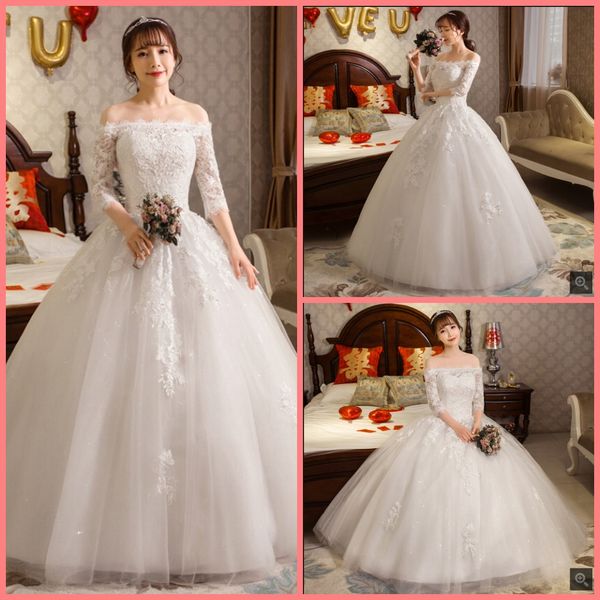 robe de mariage 2019 ball gown white lace appliques wedding dress off the shoulder half sleeve elegant puffy wedding gowns sale
robe de mariage 2019 ball gown white lace appliques wedding dress off the shoulder half sleeve elegant puffy wedding gowns sale
