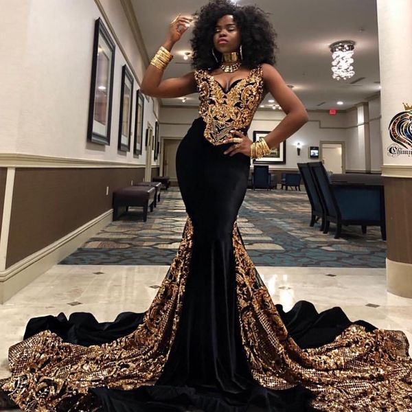 2020 gold sequined prom dresses v neck south african black girls mermaid evening gowns plus size special occasion dress custom made
2020 gold sequined prom dresses v neck south african black girls mermaid evening gowns plus size special occasion dress custom made