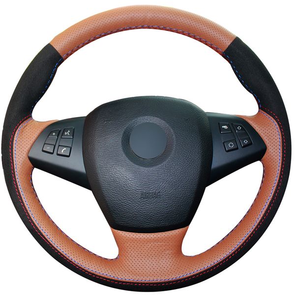 Brown Leather Black Suede Car Steering Wheel Covers for BMW E70 X5 2008-2013 auto Steering Covers
Brown Leather Black Suede Car Steering Wheel Covers for BMW E70 X5 2008-2013 auto Steering Covers