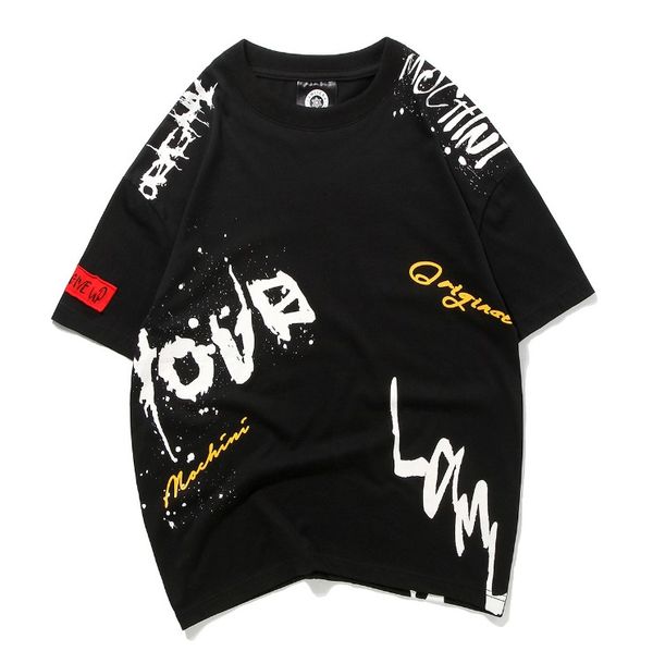men's t-shirts summer graffiti printed cotton round neck hip-hop short-sleeved trendy loose large size stickers casual half-sleeved t-s, White;black
men's t-shirts summer graffiti printed cotton round neck hip-hop short-sleeved trendy loose large size stickers casual half-sleeved t-s, White;black