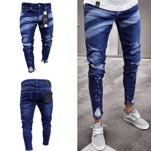 mens designer jeans spring black ripped holes jean high street hiphop pencil pants pockets hommes pantalones, Blue
mens designer jeans spring black ripped holes jean high street hiphop pencil pants pockets hommes pantalones, Blue