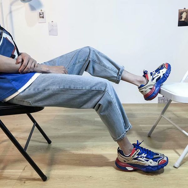 summer 2020 fashion boys' straight jeans men's loose korean trend hong kong style casual wide leg daddy jeans ankle length pants, Blue
summer 2020 fashion boys' straight jeans men's loose korean trend hong kong style casual wide leg daddy jeans ankle length pants, Blue